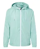 Independent Trading Co. EXP54LWZ Windbreaker Light Aqua/ White Zipper