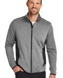 Eddie Bauer EB238  Full-Zip Heather Stretch Fleece in Grey heather
