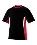 Augusta 1511 Youth Surge Short Sleeve Jersey in Black/ red/ white
