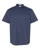 FeatherLite 0281 Short Sleeve Stain-Resistant Twil Heathered Navy