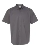 FeatherLite 0281 Short Sleeve Stain-Resistant Twil Heathered Charcoal