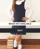 French Toast Y9098 Girls' Twill Pleated Hem Jumper Navy