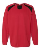 Rawlings 9705 Long Sleeve Flatback Mesh Fleece Pul RED/ BLACK