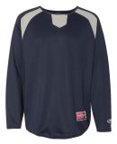 Rawlings 9705 Long Sleeve Flatback Mesh Fleece Pul NAVY/ STEEL