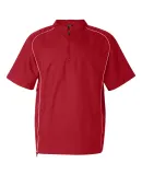 Rawlings 9702 Short Sleeve Poly Dobby Quarter-Zip  Red