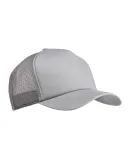 BX010 Big Accessories 5-Panel Twill Trucker Cap LIGHT GRAY
