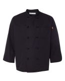 Chef Designs 0427 Black Knot Button Chef Coat in Black