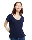 US Blanks US880 Ladies' Recycled Scoop Blouse in Indigo