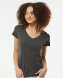 0214 Tultex Ladies' Slim Fit Fine Jersey V-Neck Te Charcoal