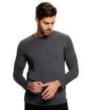 US Blanks US2090 Men's 4.3 oz. Long-Sleeve Crewnec in Heather charcoal