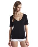 US Blanks US902 Ladies' 2.5 oz. Short-Sleeve Deep  in Black