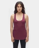 Los Angeles Apparel TR3008 Tri Blend Racerback Tan Tri-Cranberry