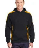 Sport Tek ST265 Sport-Tek Sleeve Stripe Pullover H in Black/gold