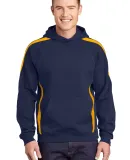 Sport Tek ST265 Sport-Tek Sleeve Stripe Pullover H in Tr navy/gold