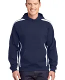 Sport Tek ST265 Sport-Tek Sleeve Stripe Pullover H in Tr navy/white