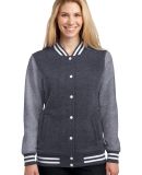 Sport Tek LST270 Sport-Tek Ladies Fleece Letterman in Gra he/vnt he