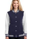 Sport Tek LST270 Sport-Tek Ladies Fleece Letterman in Tr navy/white