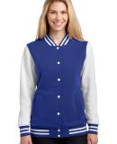 Sport Tek LST270 Sport-Tek Ladies Fleece Letterman in Tr royal/white