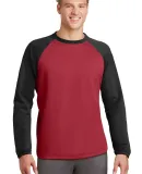 Sport Tek ST242 Sport-Tek Sport-Wick Raglan Colorb Deep Red/Black