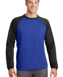 Sport Tek ST242 Sport-Tek Sport-Wick Raglan Colorb True Royal/Blk