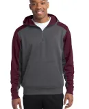 Sport Tek ST249 Sport-Tek  Tech Fleece Colorblock  Grph Hea/Mroon