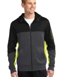 Sport Tek ST245 Sport-Tek Tech Fleece Colorblock F Blk/Gph/Citron