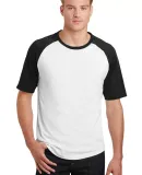 Sport Tek T201 Sport-Tek Short Sleeve Colorblock R White/Black