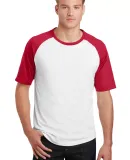 Sport Tek T201 Sport-Tek Short Sleeve Colorblock R White/Red