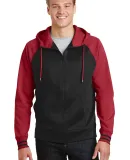 Sport Tek ST236 Sport-Tek Sport-Wick Varsity Fleec Blk/Deep Red