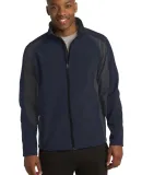 Sport Tek ST970 Sport-Tek Colorblock Soft Shell Ja Tr Navy/Irn Gy