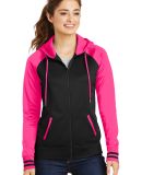 Sport Tek LST236 Sport-Tek Ladies Sport-Wick Varsi in Black/ neon pink