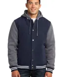 Sport Tek JST82 Sport-Tek Insulated Letterman Jack in Tr navy/vnt he