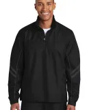 Sport Tek JST84 Sport-Tek Shield Ripstop 1/2-Zip P in Black/grph gry