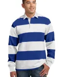 Sport Tek ST300 Sport-Tek Long Sleeve Rugby Polo Tr Royal/White