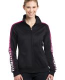 Sport Tek LST93 Sport-Tek Ladies Dot Sublimation T in Black/pink ras