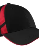 Sport Tek STC12 Sport-Tek Dry Zone Mesh Inset Cap in Black/t.red