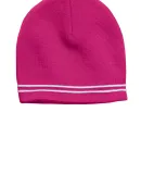 Sport Tek STC20 Sport-Tek Spectator Beanie in Pink rasp/wht