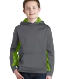 Sport Tek YST239 Sport-Tek Youth Sport-Wick CamoHe Dk Smk Gy/Lime