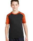 Sport Tek YST371 Sport-Tek Youth CamoHex Colorbloc in Black/neon org