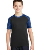 Sport Tek YST371 Sport-Tek Youth CamoHex Colorbloc in Black/true roy