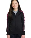 Sport Tek YST93 Sport-Tek Youth Dot Sublimation Tr Black/Pink Ras