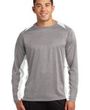 Sport Tek ST361LS Sport-Tek Long Sleeve Heather Co in Vnt he/white