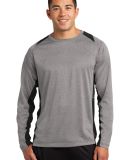 Sport Tek ST361LS Sport-Tek Long Sleeve Heather Co in Vnt he/black