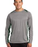 Sport Tek ST361LS Sport-Tek Long Sleeve Heather Co in Vnt he/for grn