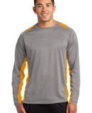 Sport Tek ST361LS Sport-Tek Long Sleeve Heather Co in Vnt he/gold