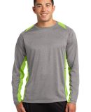 Sport Tek ST361LS Sport-Tek Long Sleeve Heather Co in Vnt he/lime sh
