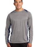 Sport Tek ST361LS Sport-Tek Long Sleeve Heather Co in Vnt he/tr navy