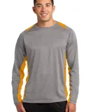 Sport Tek ST361LS Sport-Tek Long Sleeve Heather Co Vnt He/Gold