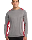 Sport Tek ST361LS Sport-Tek Long Sleeve Heather Co Vnt He/Tr Red