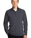 Sport Tek ST861 Sport-Tek Sport-Wick Textured Colo Iron Grey/Blk